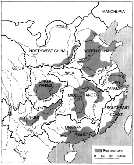 Map I.2. Physiographic Macroregions of China. SOURCE: G. William Skinner, 