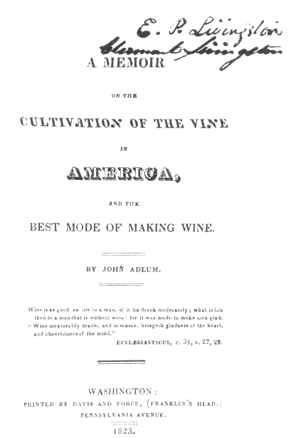 A History of Wine in America