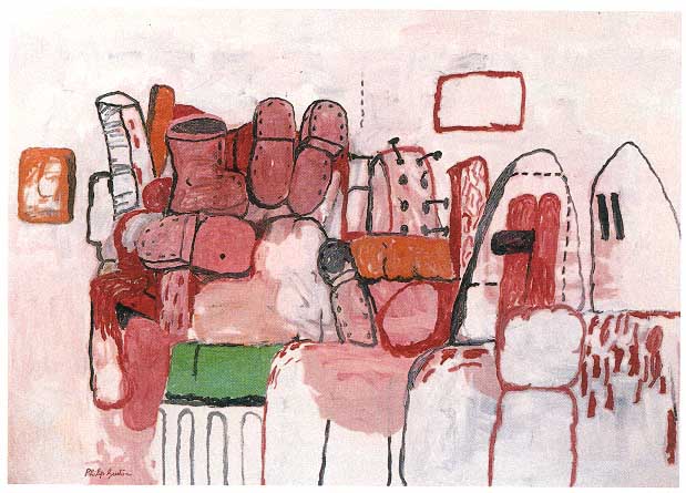 Philip Guston quote meme, I make a mark, a few strokes, I …